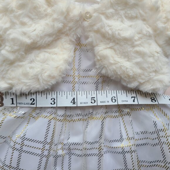 MIA AND MIMI Special Occasion NEWBORN Dress Tulle Lined Ivory, White, Gold - Picture 3 of 6